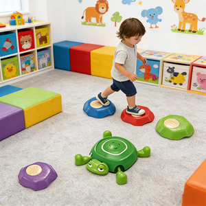 Giocattolo per Attraversare il Fiume a Forma di Tartaruga con Luci ed Effetti Sonori, Allenamento dell'Equilibrio per <span class=keywords><strong>Autismo</strong></span> <span class=keywords><strong>e</strong></span> Integrazione Sensoriale - Product Image 1