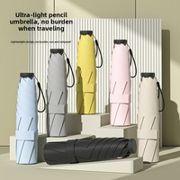 Parapluie manuel ultraléger soigneusement sélectionné, protection UV, ultra-léger, en fibre de carbone, pliable en trois, portable