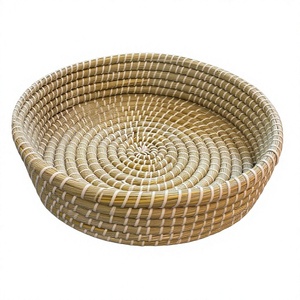 Conteneur alimentaire en jonc de mer sculpté à prix abordable, style bohème, écologique, respirant, vaisselle multifonctionnelle, capacité 1-3L - Product Image 2
