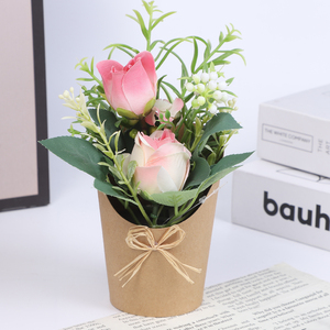 Flores Artificiales, Lindas <span class=keywords><strong>Rosas</strong></span> Artificiales en Maceta, Decoración <span class=keywords><strong>de</strong></span> Pared con Flores, Flores <span class=keywords><strong>Blancas</strong></span> Grandes para Mesa, Plantas Decorativas Artificiales al por Mayor - Product Image 4
