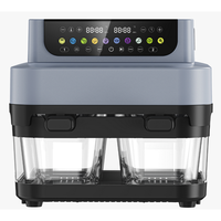 Friteuse à air à double panier avec fenêtre de visualisation en verre transparent, grande capacité 7,4 L, 2 zones de cuisson indépendantes, écran tactile numérique, finition synchronisée