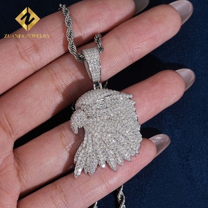 Colgante de Cabeza de Águila con Incrustaciones de Moissanita, Certificado GRA, Estilo Hip Hop para Hombre - Product Image 2