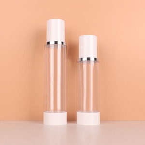 Sang trọng 120ml không có không khí bơm phun chai nửa mui xe Bạc cạnh Mỹ phẩm <span class=keywords><strong>container</strong></span> cho mặt nạ và các loại kem - Product Image 1