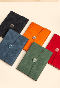 Carnet A5 personnalisable en cuir PU, design <span class=keywords><strong>enveloppe</strong></span> avec incrustation marbrée, boucle ronde et options multicolores - Product Image 2