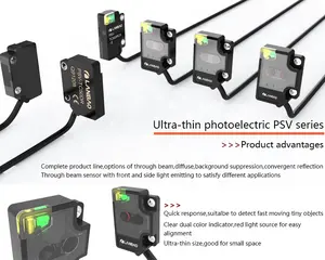 Lanbao स्विच सेंसर 25mm डीसी 3/4 तारों स्वचालन घटकों के लिए पास गिनती Photoelectric सेंसर