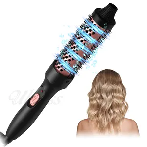 1.5 Inch Thermal Brush Double PTC Hair Curling Iron Ceramic Hair Straightener