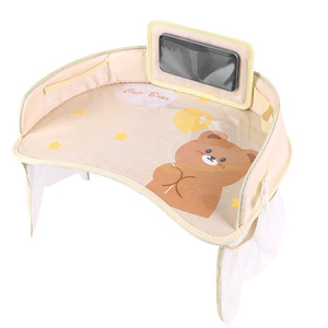 Car Baby Safety Seat Tray Foldable Snap In Waterproof Multi Functional Stroller <b>Table</b> For Kids Center Console Use - Product Image 2