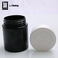 Vente en gros Récipient à pilules en plastique noir Flacon à capsules de luxe avec bouchon de sécurité enfant 120ml 200ml