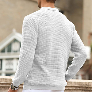 Top Seller prodotti a manica lunga <span class=keywords><strong>Polo</strong></span> basso MOQ 12 GG <span class=keywords><strong>JACQUARD</strong></span> 40% viscosa 60% poliestere <span class=keywords><strong>Polo</strong></span> maglione per esterni - Product Image 5