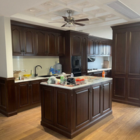 Meuble de cuisine sur mesure, ensemble complet, armoire d'angle en bois de bouleau massif avec tiroirs coulissants, style ferme