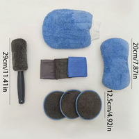 Kit d'outils de lavage de voiture 9 pièces anti-rayures, ensemble de gants de lavage en microfibre de qualité supérieure, éponges et chiffons pour l'entretien automobile professionnel