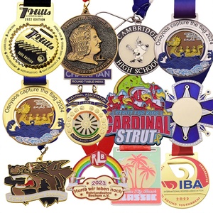 เหรียญรางวัลกีฬาแบบกำหนดเองจากโรงงานมืออาชีพ ผลิตจากโลหะผสมสังกะสีเคลือบอ่อน พร้อมสลักโลโก้มาราธอน - Product Image 1