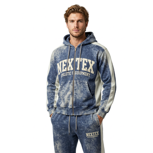 Survêtement à capuche pour homme, de bonne qualité et confortable, avec fermeture éclair sur le devant et poche, manches longues, style décontracté. - Product Image 1