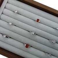 Plateau de présentation de bijoux de luxe en cuir et velours, format mini, 8 emplacements, couleur personnalisable, logo personnalisé, faible MOQ, vente directe usine