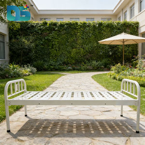 Lit médical manuel multifonctionnel réglable avec têtes et pieds fixes en fer, nouveau design, idéal pour hôpitaux et maisons de retraite - Vente chaude - Product Image 1