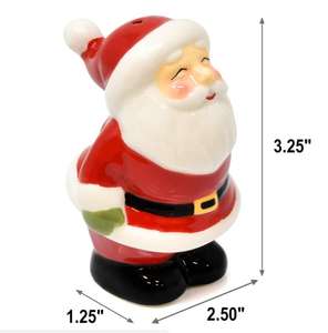 Juego de agitador de sal y pimienta de Navidad, figurita de Papá Noel y señora, decoración de vacaciones, mesa de cocina y casa, cerámica - Product Image 1