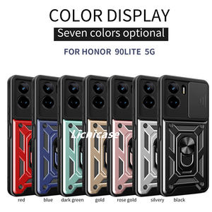 Funda de teléfono con armadura de lente deslizante de protección completa Lichicase para <span class=keywords><strong>Honor</strong></span> 90 90 Lite, funda dura con soporte magnético - Product Image 6