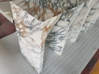 Table console en marbre Arabescato SH STONE, design italien de luxe, forme en arche, grande table d'entrée pour la décoration de la maison