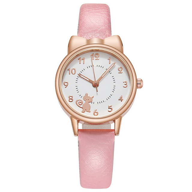 Kids Children Watch Cat Multi-color Quartz Watches Clocks for Girls Clock WristWatch Watches Colorful