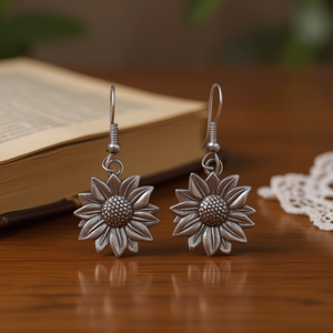 Boucles d'oreilles pendantes en argent antique E2548, style vintage, pour femmes, à porter au quotidien, boucles d'oreilles pendantes raffinées - Product Image 2