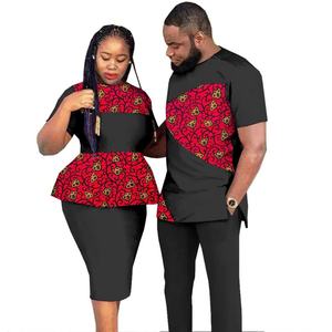 Tenues en coton pour couples africains, pour hommes et femmes, pour mariage, fête, ensembles de mode imprimés Ankara <span class=keywords><strong>Wax</strong></span>, vêtements printemps/été/automne - Product Image 3