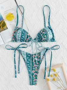Conjunto de Bikini Floral de 2 Piezas para Mujer, Traje de Baño Sexy con Espalda Descubierta, Ropa de Baño para Vacaciones de Verano en la Playa - Product Image 5