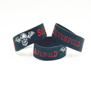 Braccialetti in Silicone della Popolare <span class=keywords><strong>Band</strong></span> Americana Avenged <span class=keywords><strong>Sevenfold</strong></span> 2024, Logo Famoso Inciso e Colorato, Bracciale Promozionale - Product Image 1