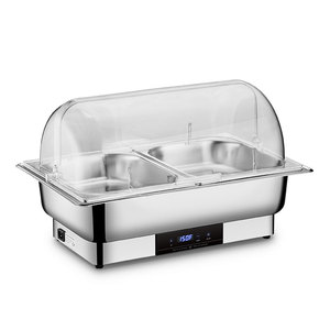 Calefacción eléctrica de acero inoxidable, lavabo de agua, estufa de Buffet, plato de frotamiento aislado de 9L, cubierta transparente para PC - Product Image 5