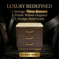 Commode à 3 tiroirs pour hôtel, commode de chambre d'hôtes, armoire de rangement pour l'hôtellerie commerciale
