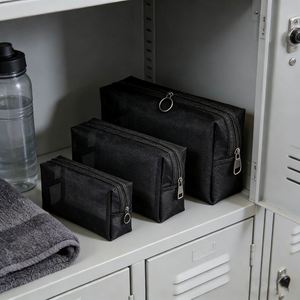 Portable Transparent Mesh Cosmetic Pouch Large Capacity Handheld <b>Lipstick</b> Makeup Storage Bag for Daily Use - Product Image 2
