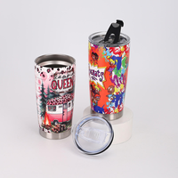 Bouteille d'eau isotherme Vigreat à motif mignon, couvercle rond, en acier inoxydable, gourde de poche portable, motif personnalisé, cadeau quotidien