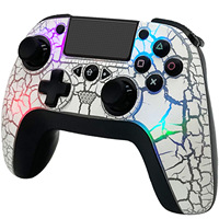 Manette de jeu RVB sans fil pour PS4 Crack Light Vibration Gyroscope Manette de jeu confortable avec connectivité sans fil