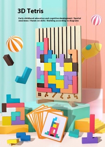 חינוכי עבור טטריס בניין פאזל מורכב צעצועים חלקיקי עץ עבור 3-6 שנים בנים ובנות 0-3 שנים מודל סט - Product Image 6