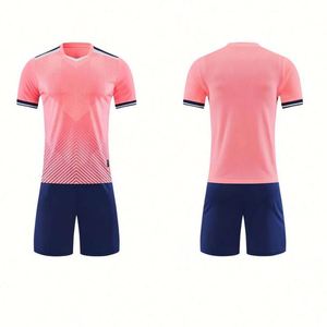 2026 New Style <b>Red</b> Football Uniform Breathable Short Sleeve Heat-Transfer Printed Soccer Kits Unisex Plus Size Summer - Product Image 2