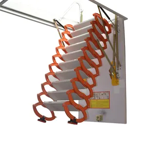 Titanium Magnesium Alloy Indoor Invisible Manual Pull Down Deluxe Aluminium Folding Attic Loft Ladder