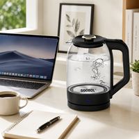 Nouvelle bouilloire électrique en verre sans fil transparente pour l'hôtel, chauffe-eau, carafe électrique