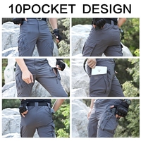 Pantalon Tactique Homme IX9 Séchage Rapide Imperméable Ripstop Été Respirant Sport Cargo pour Randonnée Chasse Pêche Décontracté Extérieur