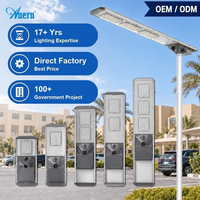 Lampadaire Solaire Moderne 40W 150W Tout-en-un à LED Alimenté par Énergie Solaire avec Détecteur de Mouvement pour Projets de Voirie Urbaine et de Chemin