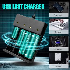Chargeur 18650 3.7V Rechargeable Chargeur de batterie 18650 4 baies Li-ion pour batteries lithium rechargeables 26650 21700 18650 <span class=keywords><strong>10400</strong></span> - Product Image 5