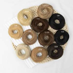 MRS HAIR <span class=keywords><strong>Cheveux</strong></span> Humains Chignon <span class=keywords><strong>Queue</strong></span> <span class=keywords><strong>de</strong></span> <span class=keywords><strong>Cheval</strong></span> <span class=keywords><strong>Postiche</strong></span> Updo Donut Extensions <span class=keywords><strong>de</strong></span> <span class=keywords><strong>Cheveux</strong></span> Véritables Bande Élastique Flexible Brun Blond - Product Image 2