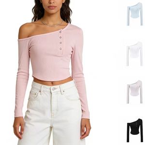 Blusas de Alta Calidad para Mujer, Casuales, de Manga Larga, Cuello Redondo, Corte Ajustado y Corto - Product Image 1