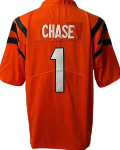 Maillots de football américain <span class=keywords><strong>CIN</strong></span> 2025, nouveaux, de qualité supérieure, cousus, avec les numéros 9 Joe Burrow, 1 Ja'Marr Chase, 5 Tee Higgins, fabriqués aux États-Unis. - Product Image 6