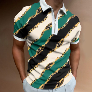 <span class=keywords><strong>Polo</strong></span> da uomo all'ingrosso con cerniera <span class=keywords><strong>Polo</strong></span> di alta qualità con stampa All-Over Vintage stampata in 3d - Product Image 5