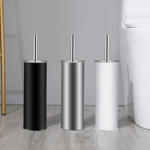 Cepillo limpiador de inodoros con mango largo, juego de cepillo y soporte para inodoro, juego de cepillos de acero inoxidable para baño - Product Image 2