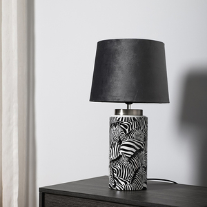 Creative nordic design zebra pattern <strong>cylinder</strong> <strong>shape</strong> ceramic material hotel <strong>table</strong> <strong>lamp</strong> for home decor - Product Image 2