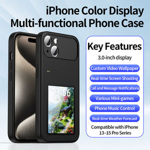 Étui de projection photo et vidéo personnalisé DIY pour Apple pour <span class=keywords><strong>iPhone</strong></span> 15 14 13 Pro Max, coque arrière à écran d'encre intelligent avec contrôle par application - Product Image 5