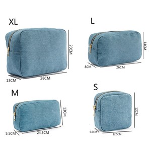 SUN CLOVER-neceser informal de tela vaquera para viaje, bolsa de cosméticos tejida para uso diario - Product Image 3