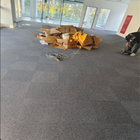 Dalles de moquette carrées en PVC pelucheux antidérapantes, ignifuges et écologiques de haute qualité 50x50cm pour usage commercial, bureaux et hôtels