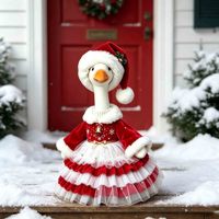 Tenue de Noël pour oie de porche avec chapeau pour statue d'oiseau de compagnie de 23 pouces, décorations et vêtements personnalisés pour oies de porche