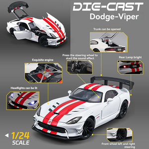 XLG Diecast 1:24 vecchio modello di <span class=keywords><strong>auto</strong></span> in lega di vipera con suono e luce Pullback porta aperta Display giocattolo collezione regalo modello di <span class=keywords><strong>auto</strong></span> - Product Image 3